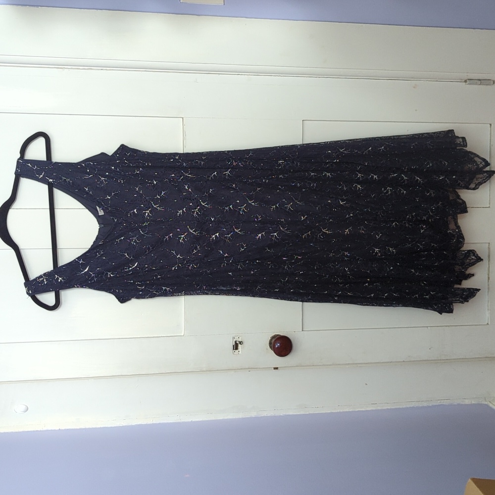 Danny and Nicole metallic lace sleeveless dress. NWT.